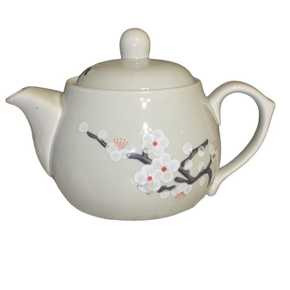 Japanese White Cherry Blossom Small Tea Pot‎